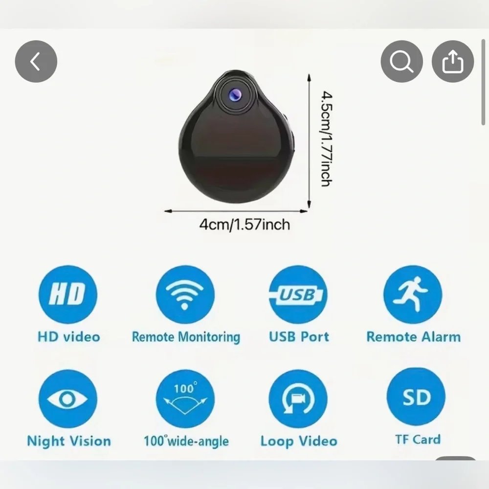 NWT π΅οΈ πππΌπ§ Wearable (Or Not!) Spy Camera Small And Discreet For Safety π§ - Picture 7 of 10
